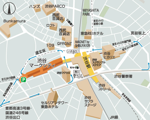 渋谷マークシティの周辺マップ